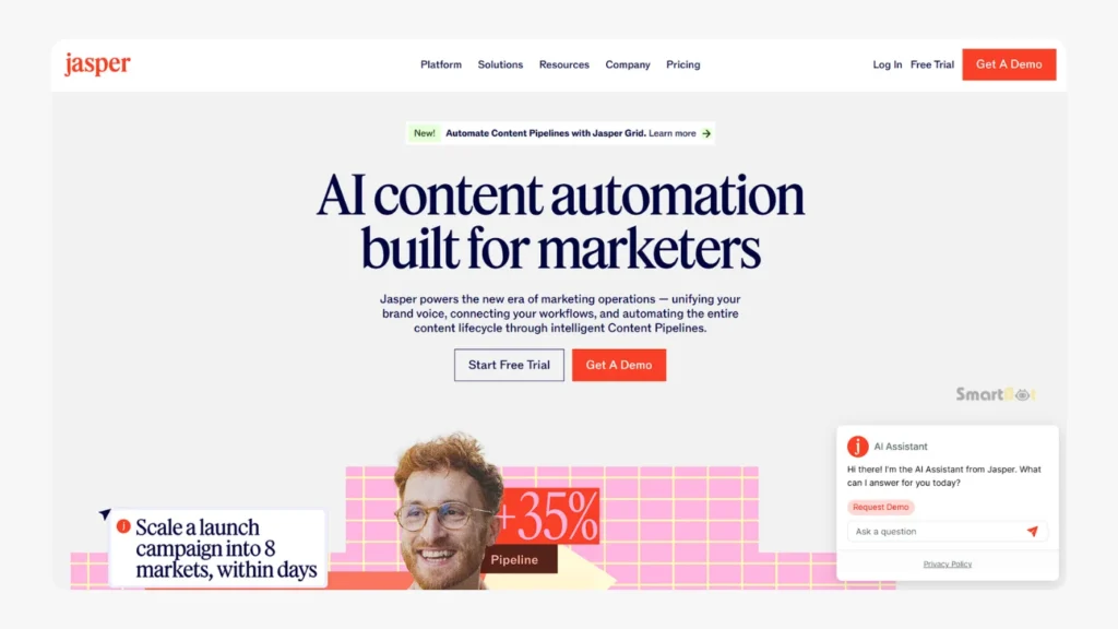 Jasper AI - Best AI Caption Writers for Content Creators in 2026