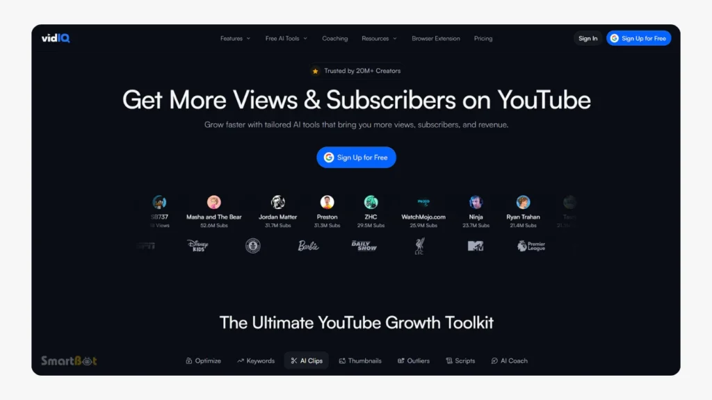 VidIQ AI - Best AI for Social Media in 2026